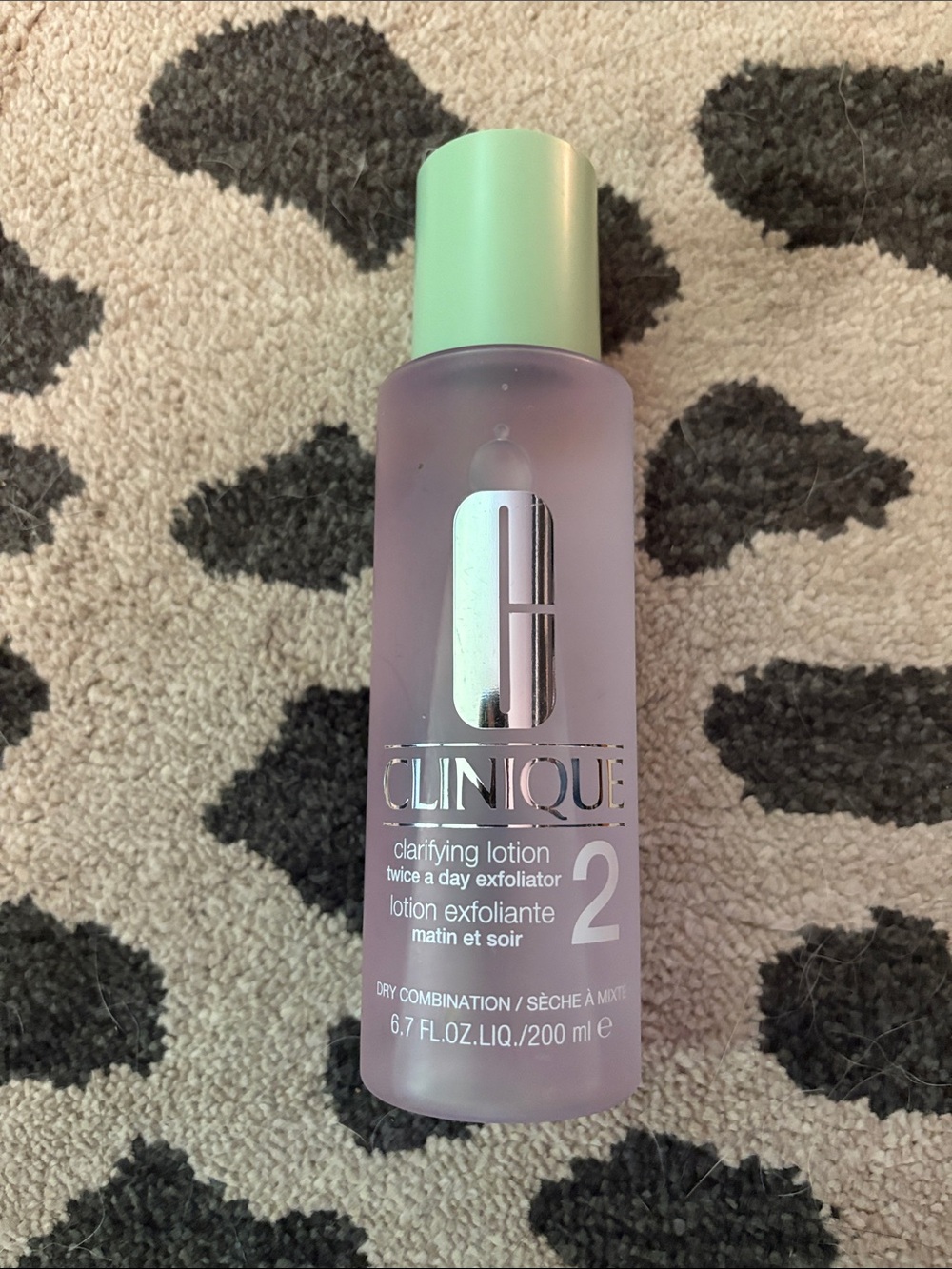 Clinique Clarifying Lotion 2 Light Purple Bottle with Mint Green Cap